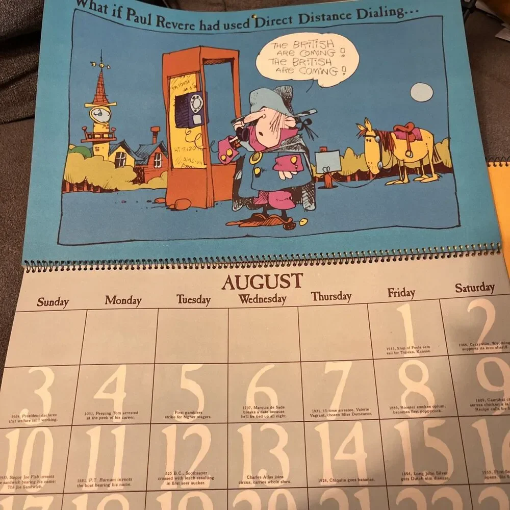 Vintage Hallmark Calendar 1975 WHAT IF Modern Day Miracles Changed History Rare!